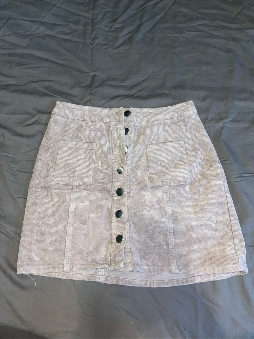 Charlotte Russe Light Taupe Corduroy Button-Front Mini Skirt